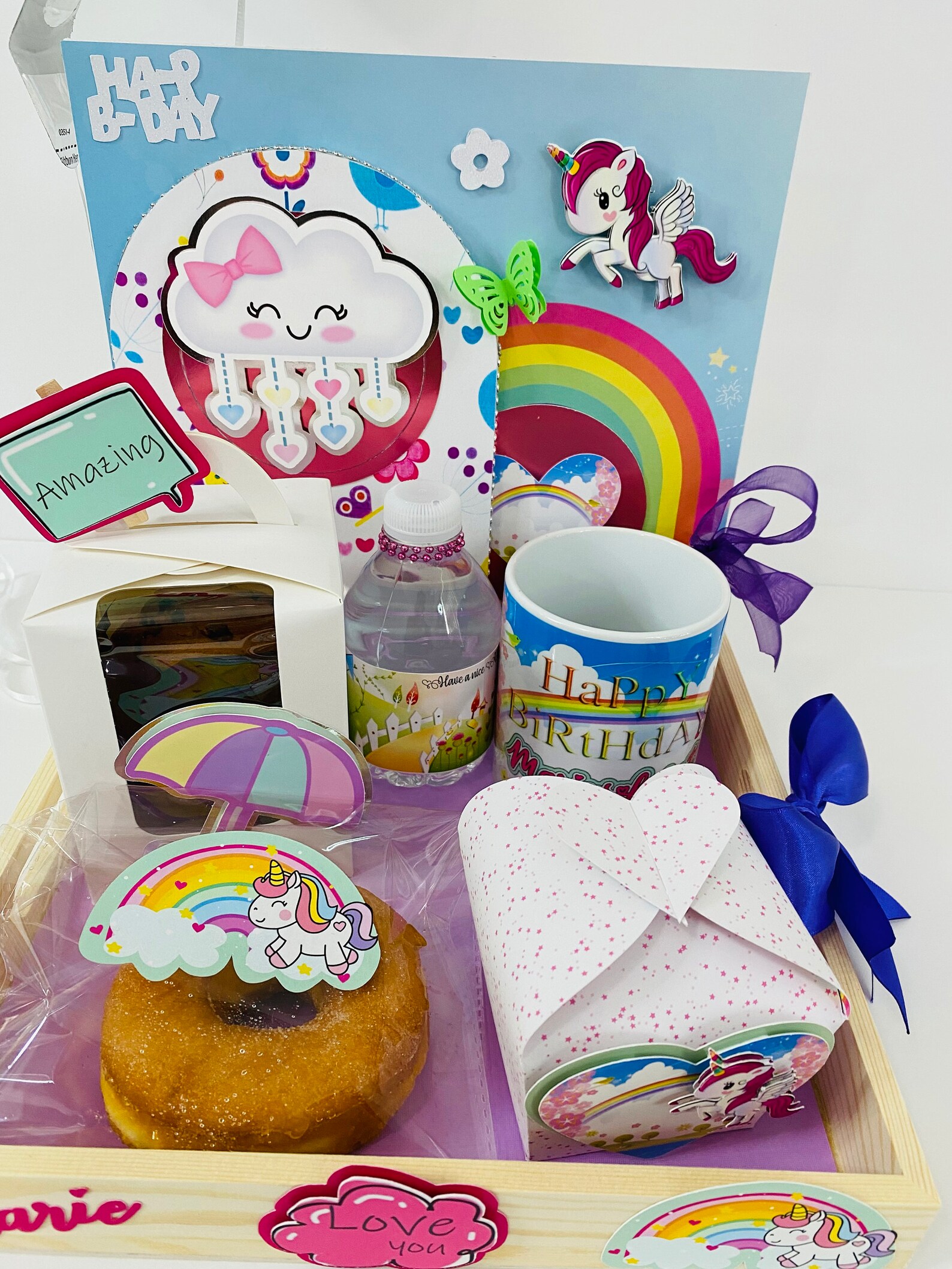 Personalized Breakfast Tray Birthday Gift Mothers Day Love Details Cute