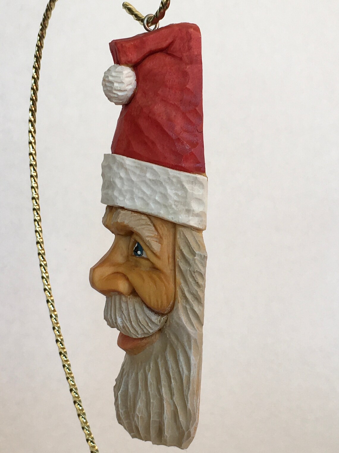 Hand carved Santa ornament wood carving Etsy