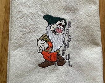 Bashful, Seven Dwarfs kitchen towel, dish towel