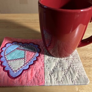 Heart2, Mug Rug, Coaster