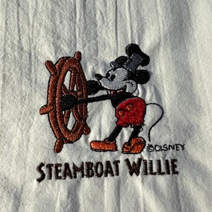 Mickey Mouse tea towel, kitchen towel, dish towel, Steamboat, Willie