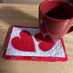Heart, Mug Rug, Coaster