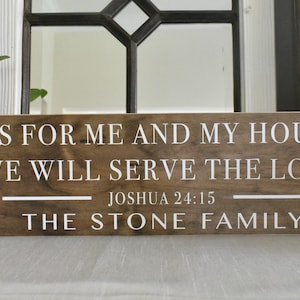 Personalized Joshua 24:15 Wood Sign - Family Name Sign