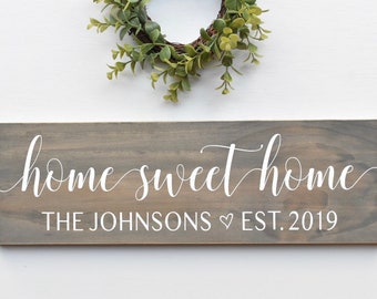 Home Sweet Home, Established Date Sign, Personalized Sign, New Home Sign, Realtor Gift