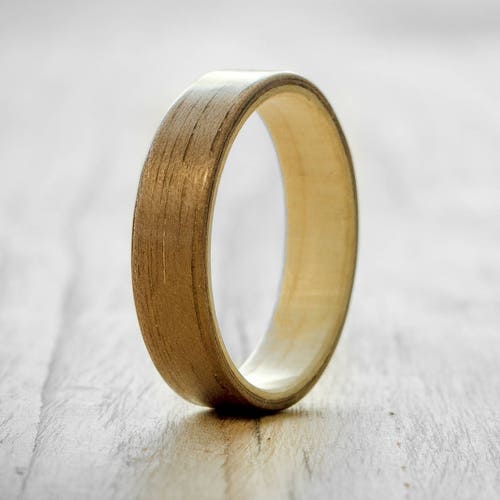 Mens Wood Wedding Ring Rosewood and Maple Bentwood Ring - Etsy