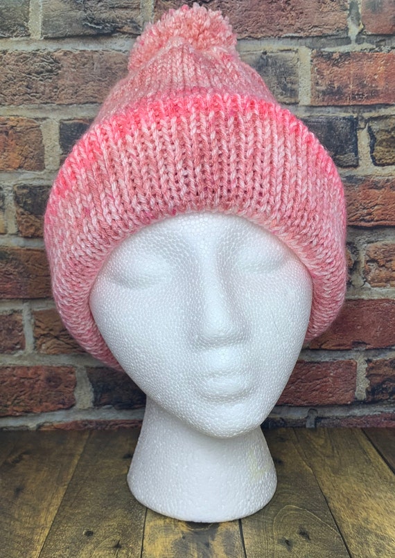 Pink Ombre Knit Hat - Etsy display picture 3