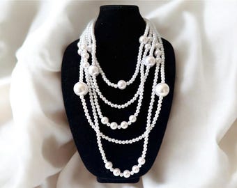 collana alberta multifilo con perline Donna