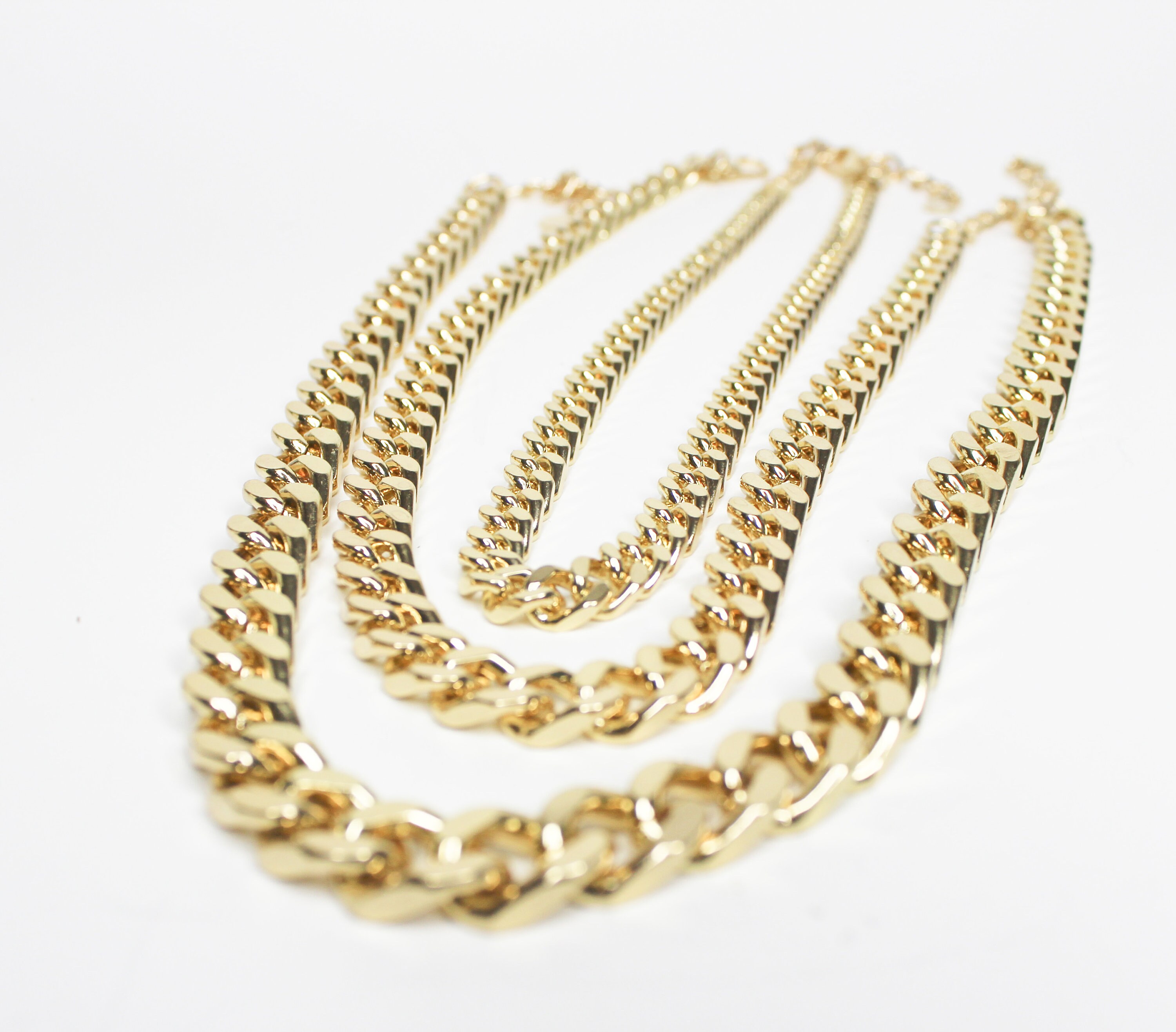 Thick Gold Chain Necklace Layering Necklace Modern Women Gold - Etsy