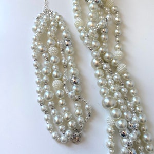 Zeffy Long Faux Pearl Necklace - 180cm Multi-Strand Gatsby 1920s Bridal Jewelry For Women