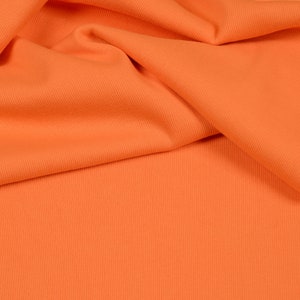 Hilco Bündchenstoff Bündchenstrick Bündchen Feinripp Schlauchware hellorange Meterware ab 25 cm