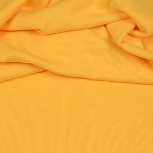 Hilco Bündchenstoff Bündchenstrick Bündchen Feinripp Schlauchware gelb Meterware ab 25 cm
