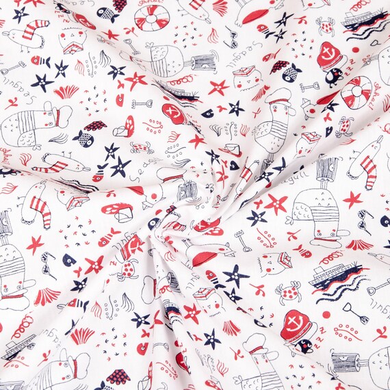 Hilco Popeline Paikea Organic Cotton Möwe Schiffe maritim