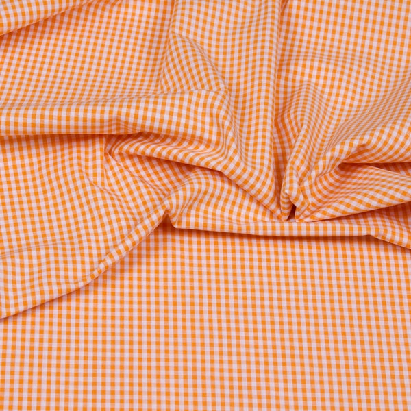 Hilco Baumwolle Vichy-Karo orange weiß 3 mm