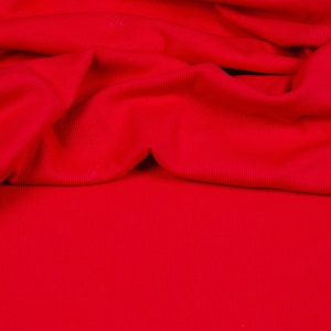 Hilco Bündchenstoff Bündchenstrick Bündchen Feinripp Schlauchware rot Meterware ab 25 cm
