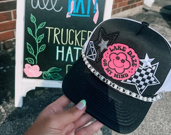 Custom Trucker Hat- Birthdays, Patches, Vacation, Bachelorette, Customizable, Hat bar, Girly, Athletic, Personalized, Hat, Affordable, Beach
