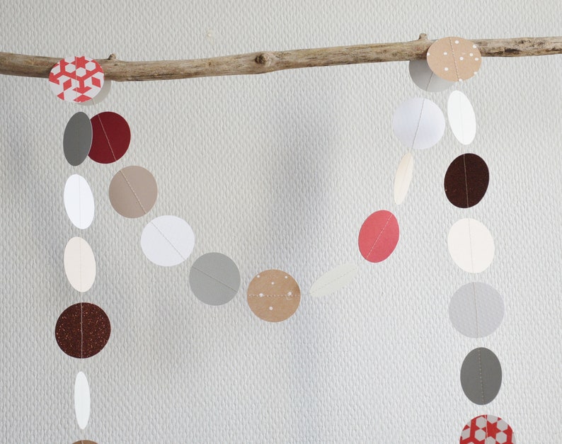 Garland Lozenge cardstock paper Garland of high quality glitter paper patterned front and back embossed paper