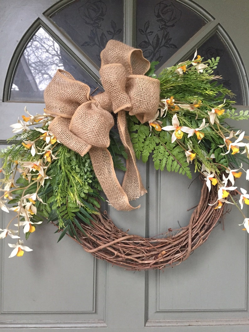 Tropical Gvine Fl Wreath With Orchids Year Round Image 0