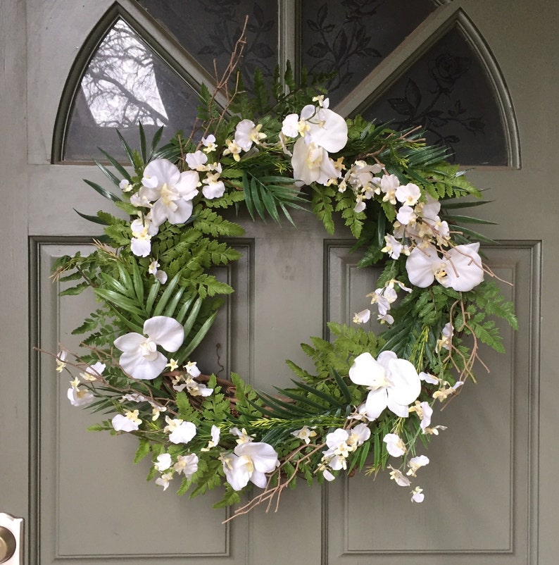 Tropical Gvine Fl Wreath With Orchids Year Round Image 0