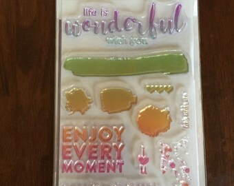Recollections color splash acrylic stamp and stencil set, brand new craft, scrapbook, stamping