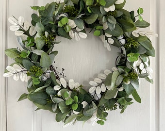 SHOP CLOSING! Priced to sell! Ready to ship Christmas holiday artificial front door wreath, holiday decoration, holiday decor