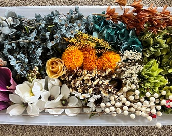 STORE CLOSING Variety of silk faux artificial Fall Autumn flowers floral for crafting projects, wreath making supplies