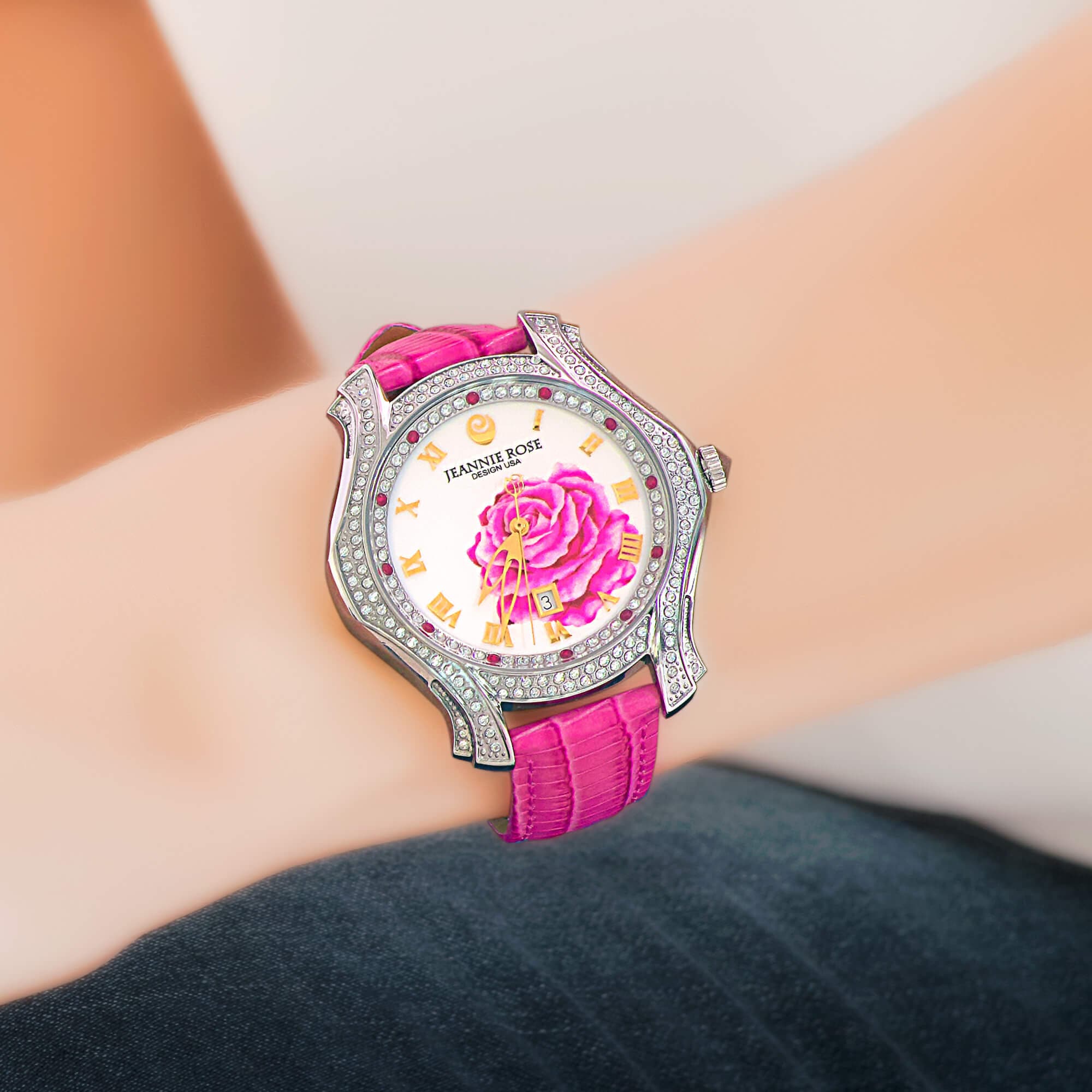 A Dozen Roses Rose Flower Wrist Watch Light Pink on White Etsy UK