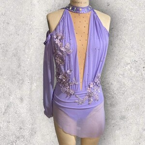 Custom Lavender Dance Costume: Crystals & Appliques