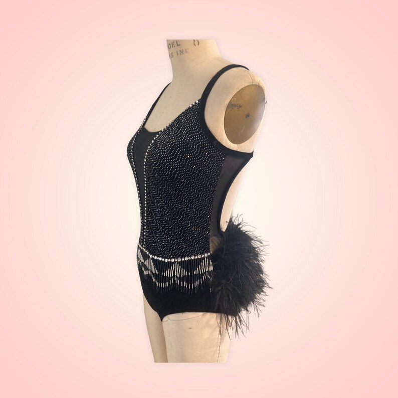 custom-dance-costume-black-velvet-silver-glitter-ostrich-feathers