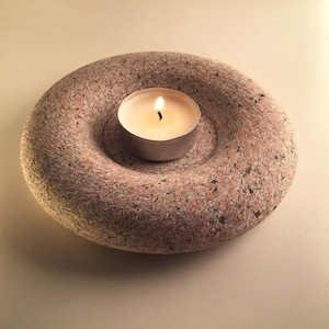 Porte-bougie chauffe-plat minimaliste, gros petit cadeau, roue de yoga, profitez du bois, cartes de voeux de yoga, cadeau de pleine conscience, banc de méditation, méditation
