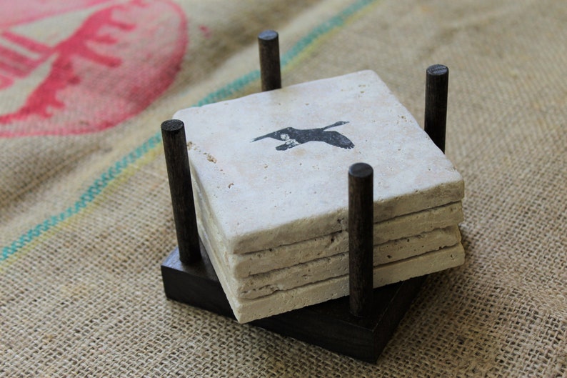 Personalized Customer Travel Decor Airport Code Travertine Coasters Set of 4 Mothers Day Gifts Mothers Day Gifts