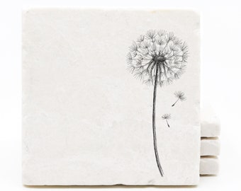 Premium Marble Coasters, Summer Wildflower Stone Coasters, Marble Printed Coasters, wedding gifts, summer party favors, custom home decor