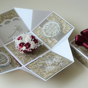 Surprise exploding box Exploding box card Explosion box card Unique Birthday card Floral Birthday card Floral explosion box card