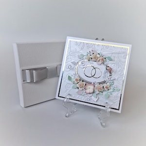 Handmade wedding card, Wedding card with a box, Elegant wedding card, Wedding gift card, Greeting card, Gift for newlyweds, Gift for wedding