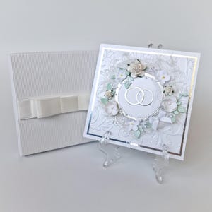 Elegant wedding card, Greeting card, Wedding gift card, Card with a box, Gift for newlyweds, Gift for wedding