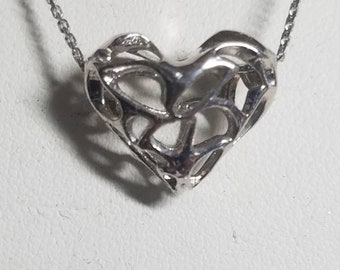 Sterling silver heart necklace