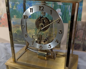 Vintage 1960s Kundo Electromagnetic Brass Clock Continuous Movement Pendulum