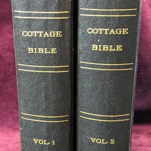 Rare 1856 Antique The Holy Bible (Cottage Bible) 2 Volume Set of Polyglott Edition Old & New Testaments Refurbished in the past Personalized
