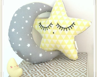 Doudou ETOILE gris et jaune à étoiles - Décoration mixte