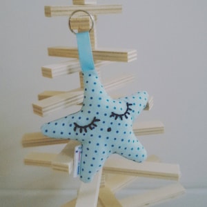 Mint/Mint and Blue Lagoon star key chain image 1