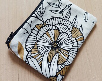 Black, gold and white Foliage wallet