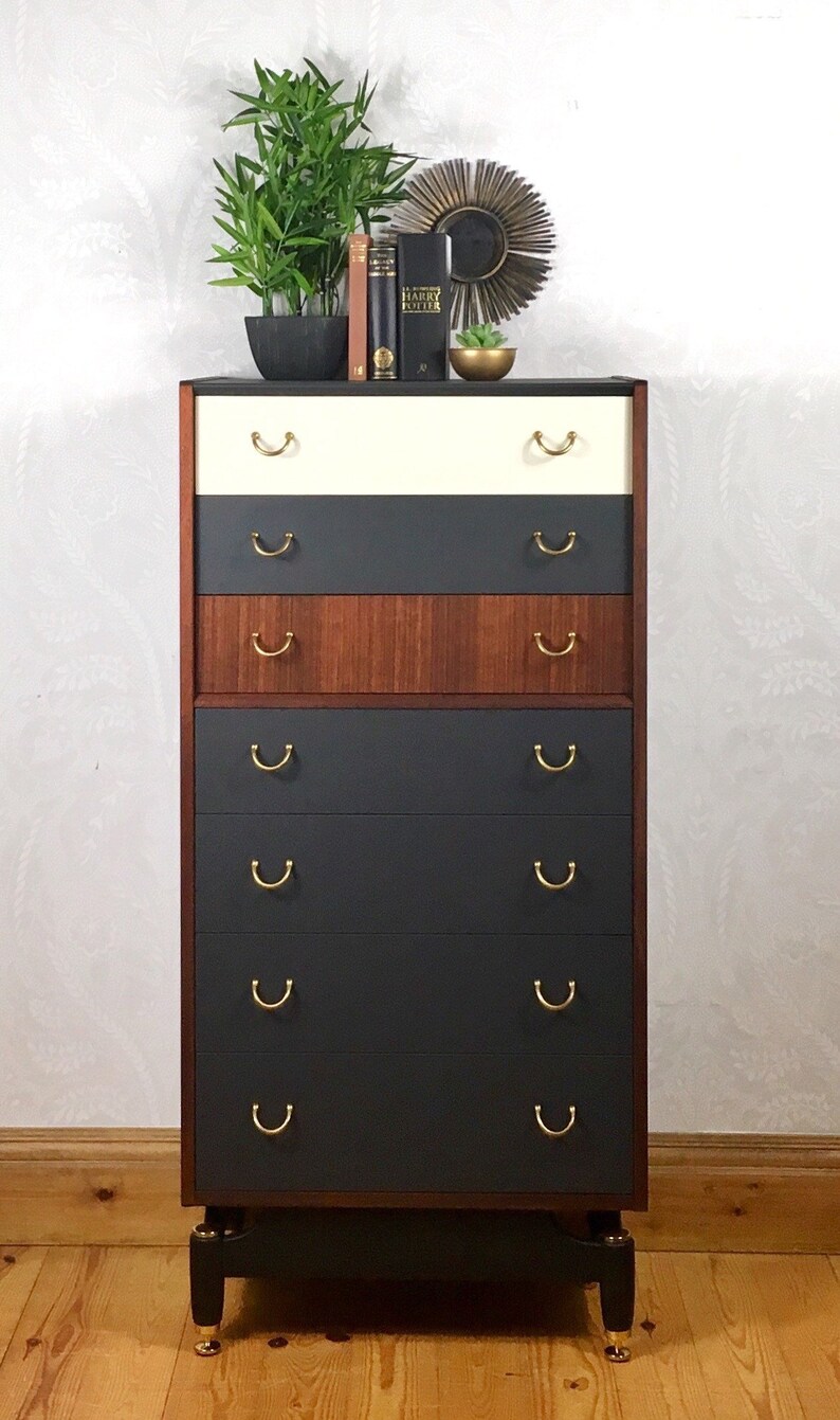 Chest Of Drawers Tall G Plan 1950s Seven Drawer Chest Mid Century Bedroom Furniture G Plan Wooden Chest Of Drawers Painted Furniture