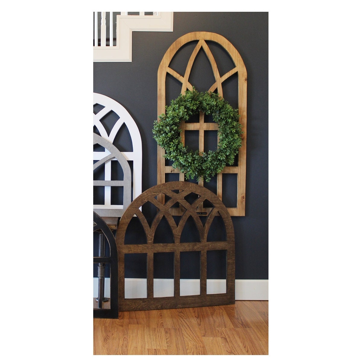 Arch Wood Window Wall Decor 24 X 48 3/4 Etsy