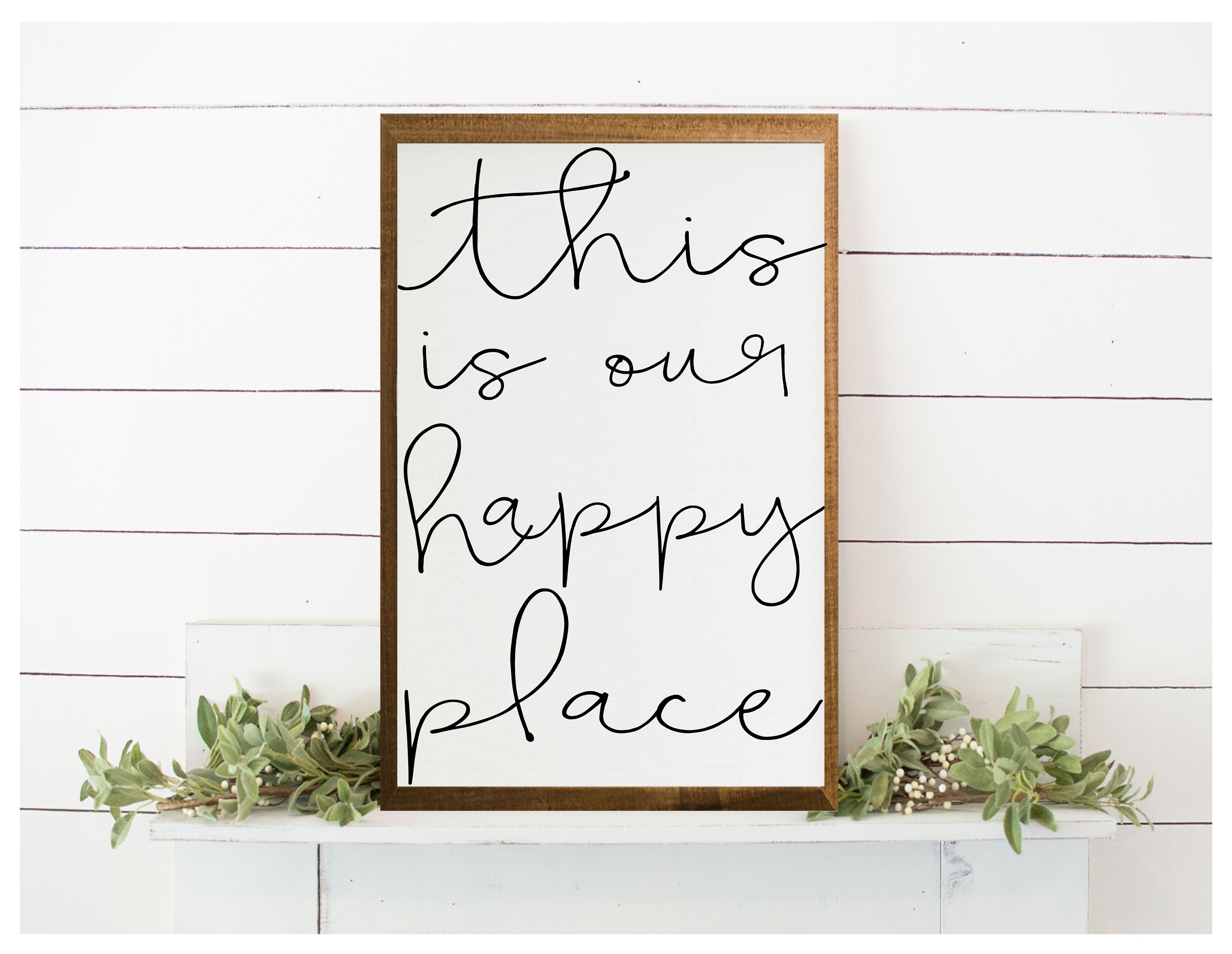 This Is Our Happy Place Wood Framed Sign Canvas Sign Wall Etsy