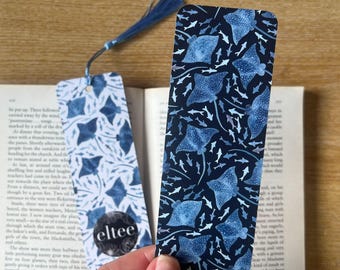 Watercolour Spotted Eagle Rays: Illustrated Paper Bookmark
