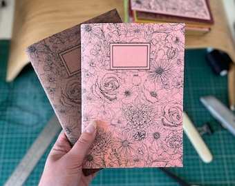 Handmade Floral Patterned Lined Notebook
