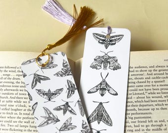 Hawk Moths, Illustrated Double Sided Paper Bookmark