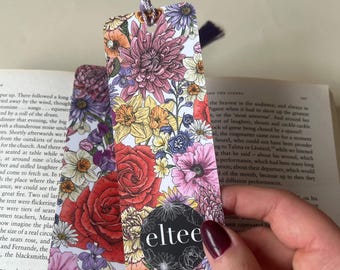 A Year in Bloom, Birth Flowers, Botanical Illustrated Double Sided Paper Bookmark
