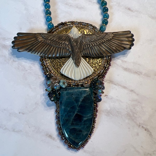 Laura Mears Eagle and Apatite Pendant