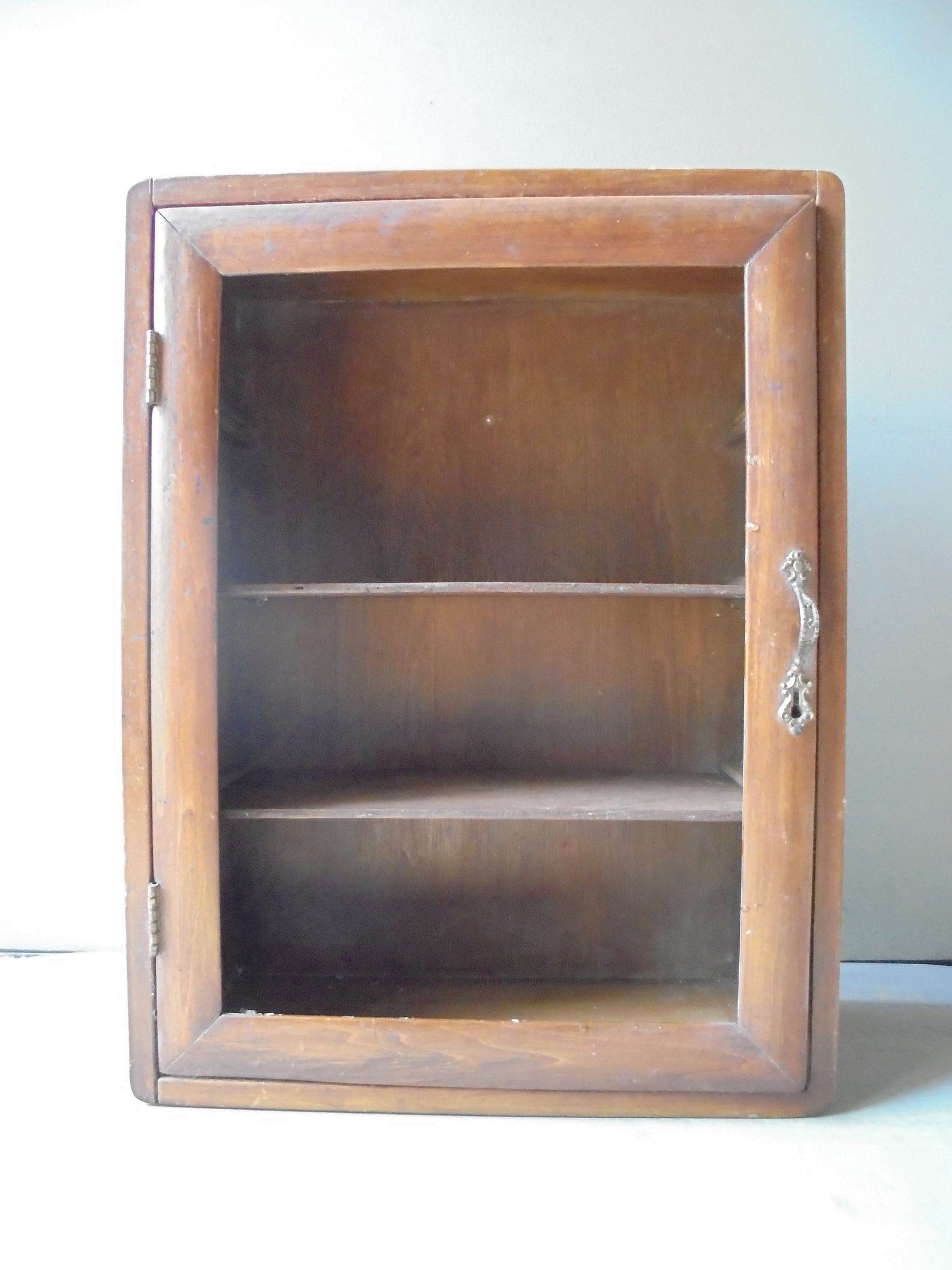 Vintage Wooden Medicine With Mirror Adjustable Shelf Etsy