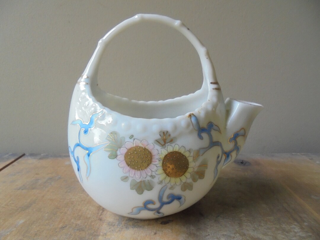 Vintage Small Decorative Teapot Pink and Yellow Floral Etsy